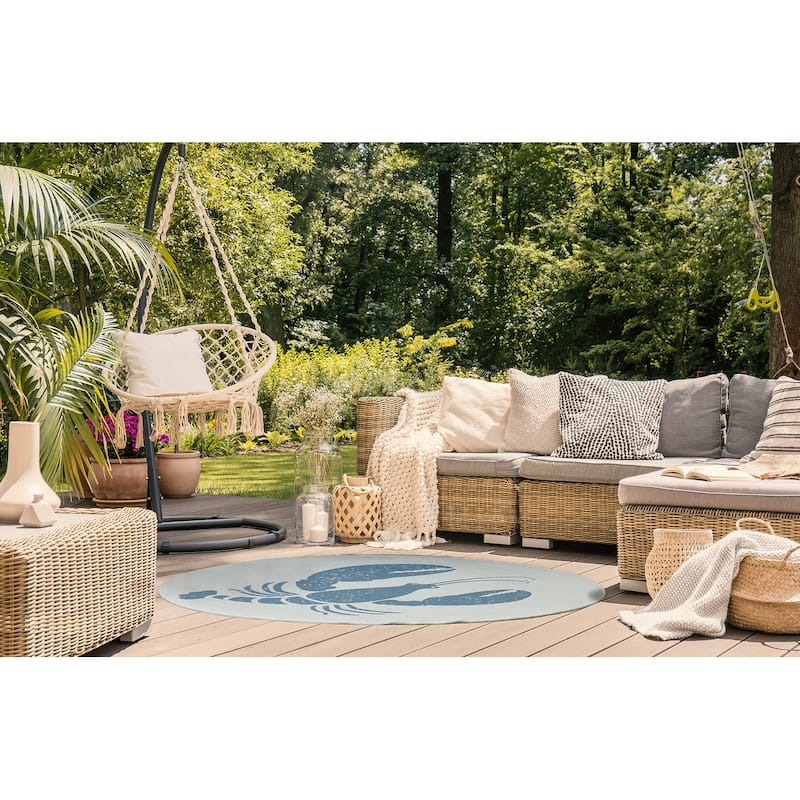 Lobster Nautical Indoor/Outdoor Rug
