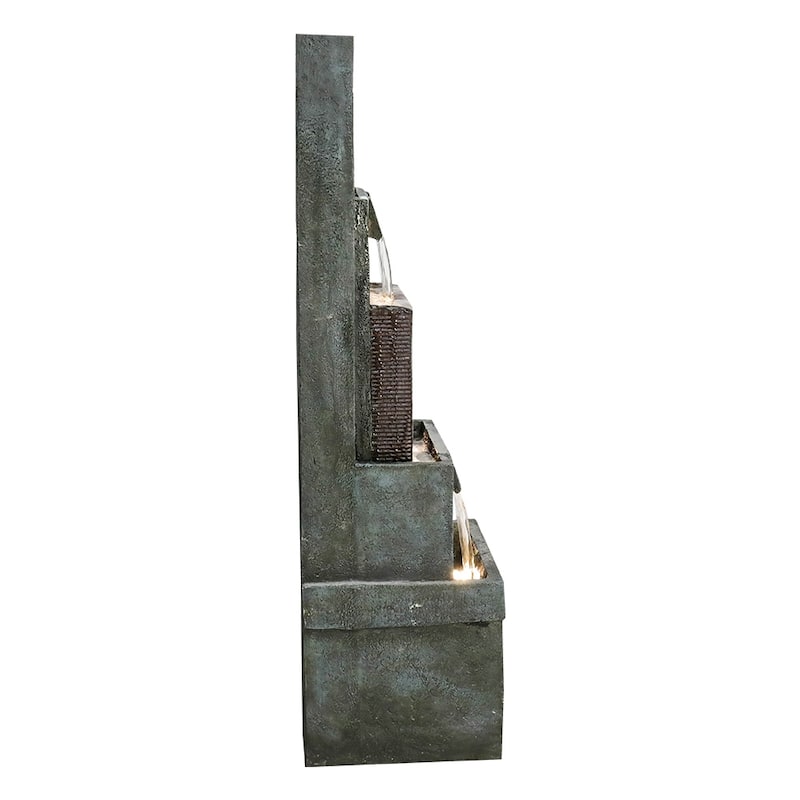 39.3-in High Modern Indoor Outdoor Waterfall Fountain with Lights&Pump