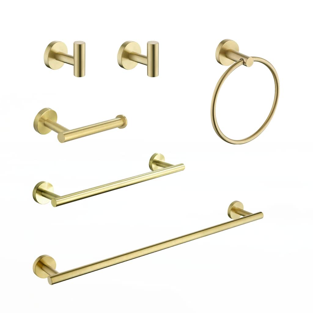 6 Piece Stainless Steel Bathroom Towel Rack Set