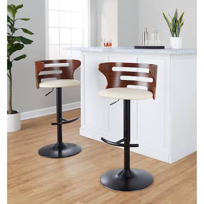Carson Carrington Cranagh Adjustable Bar Stool with Rounded T Footrest (Set of 2)
