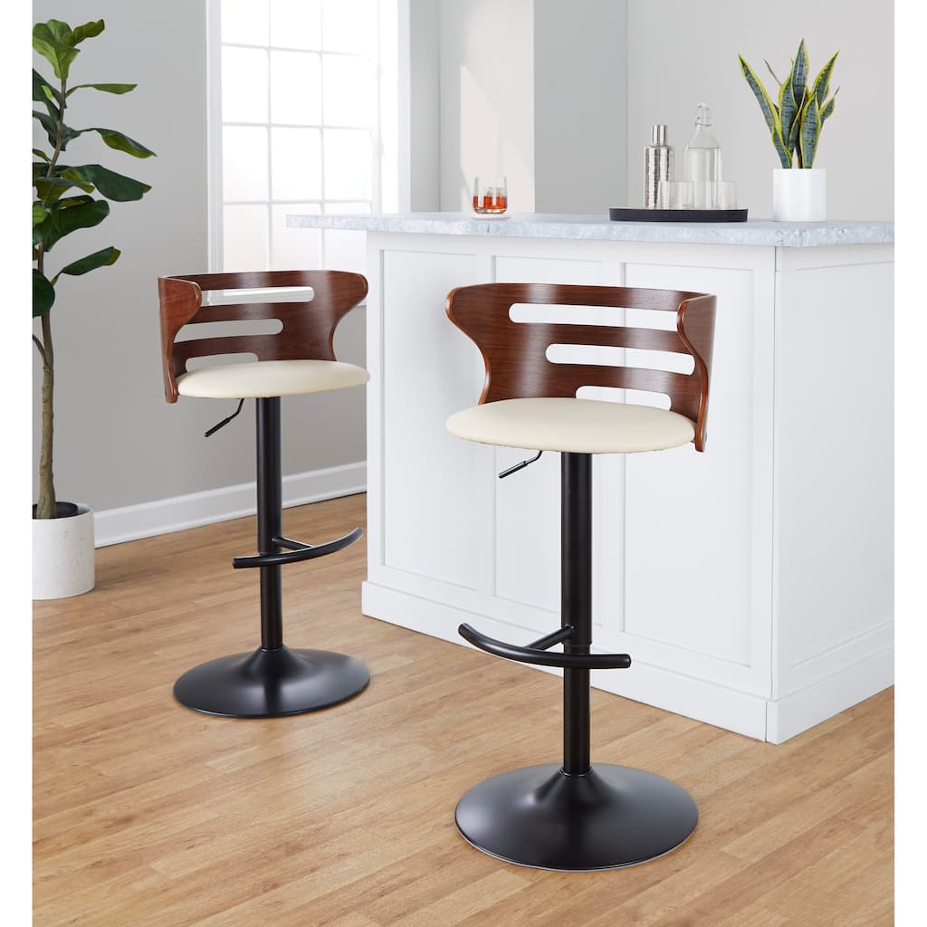 Carson Carrington Cranagh Adjustable Bar Stool with Rounded T Footrest (Set of 2)