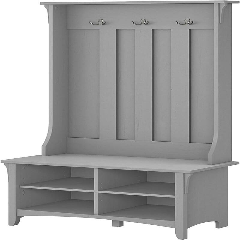 Bush Business Furniture Salinas Hall Tree with Shoe Bench - 15.75"D x 31.73"W x 68.11"H