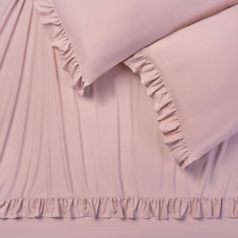 Chanasya Ruffle Soft Chic Microfiber Sheet Set