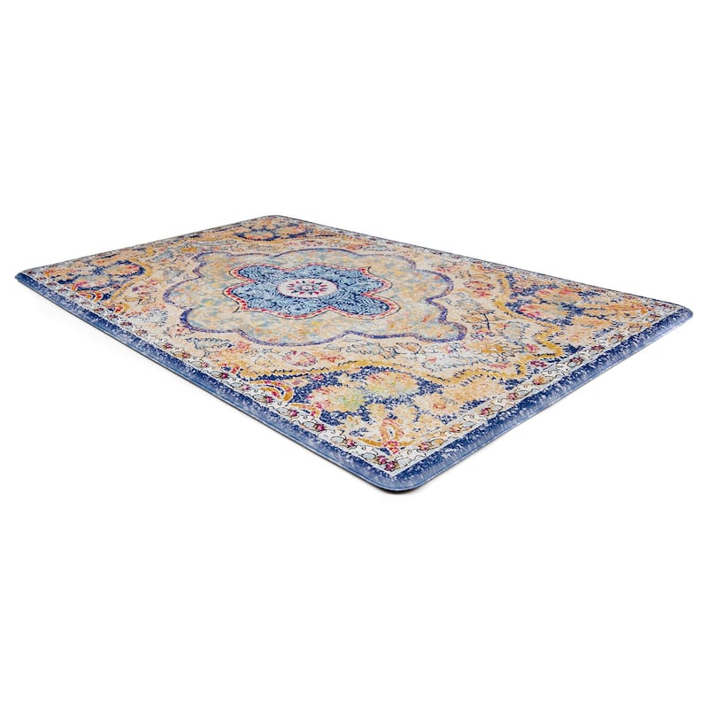 World Rug Gallery Distressed Bohemian Anti-Fatigue Standing Mat - 18"x47"