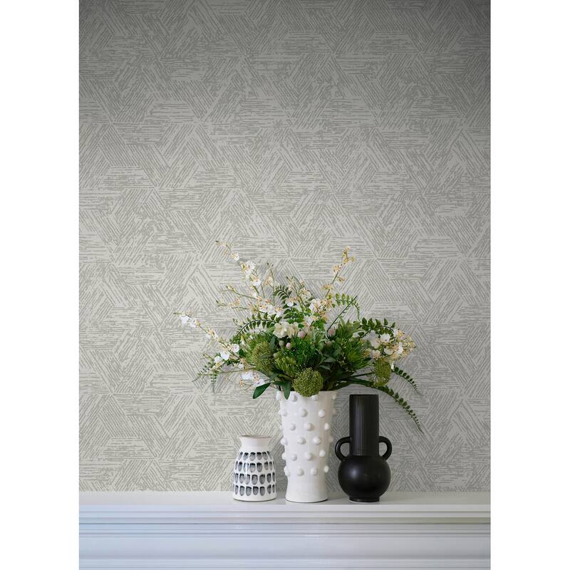 A-Street Prints Retreat Grey Quilted Geometric Wallpaper