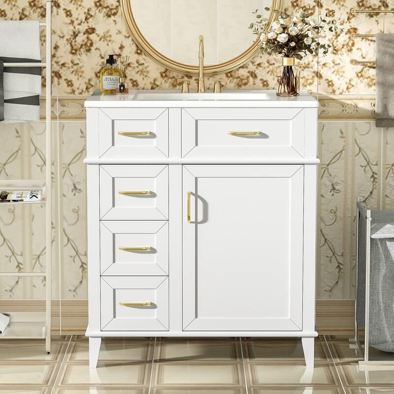 30" Bathroom Vanity with Ceramic Sink