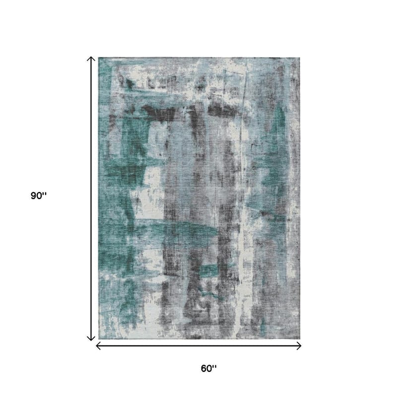HomeRoots Abstract Transitional Rectangle Outdoor Rug