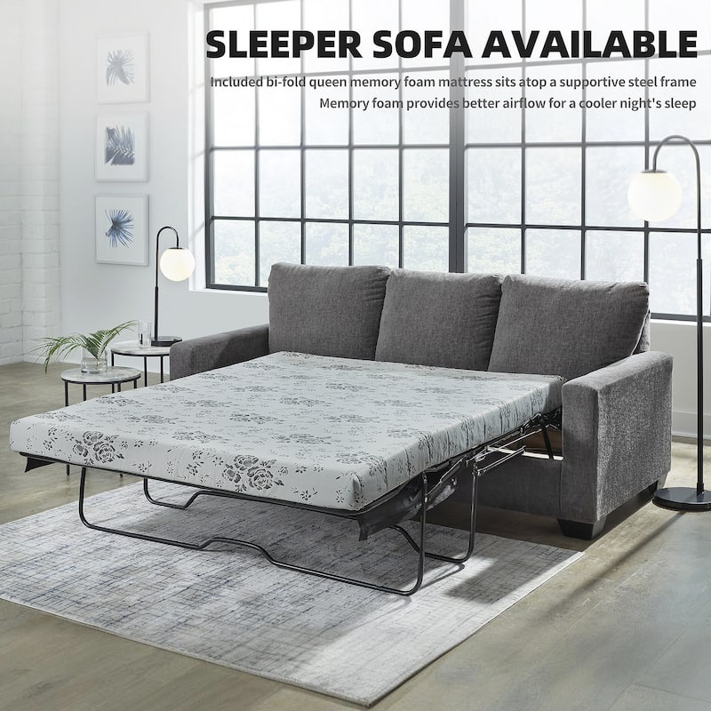 Signature Design by Ashley Rannis Pewter Queen Sofa Sleeper - 85"W x 40"D x 39"H