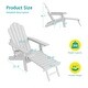 preview thumbnail 26 of 54, Bonosuki 2-Piece Folding Adirondack Chairs with Retractable Ottoman, Fire Pit Patio Chair with Cup Holder