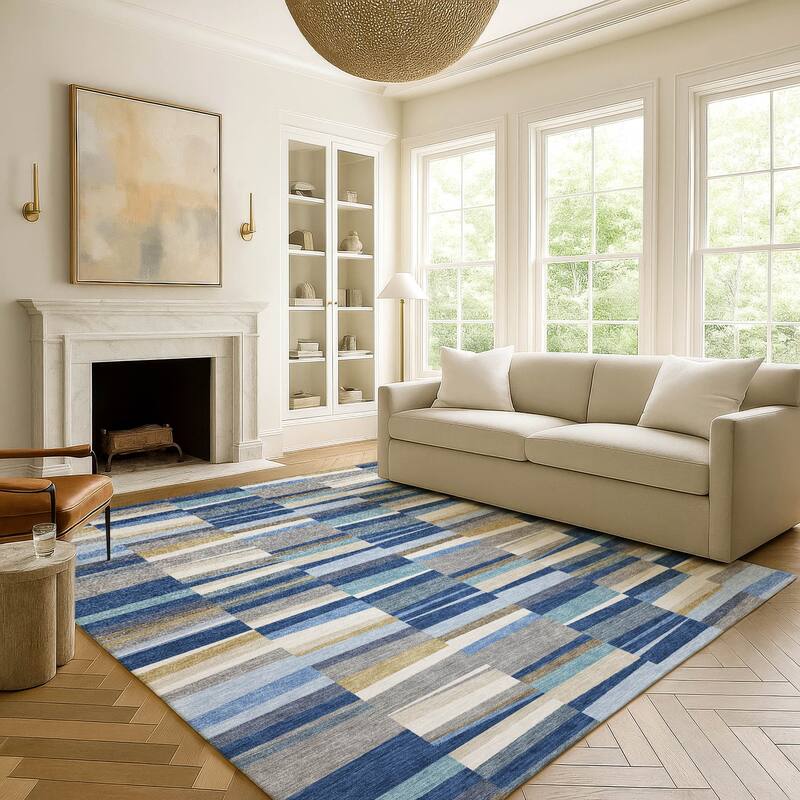 Machine Washable Indoor/ Outdoor Modern Antonito Chantille Rug