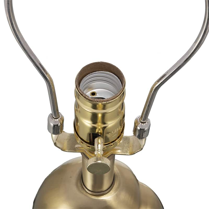 D16x27.5" Gold Geode Shaped Table Lamp with White Drum Shade