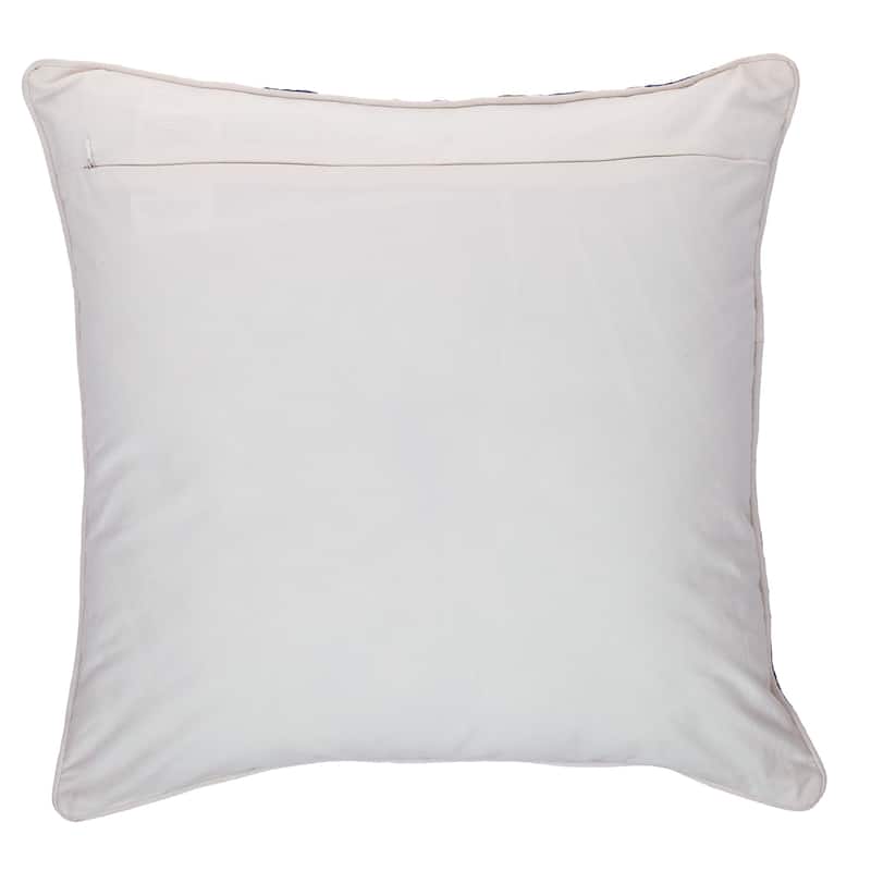 Quatrefoil Cotton Square Throw Pillow - 20" - Blue and Brown