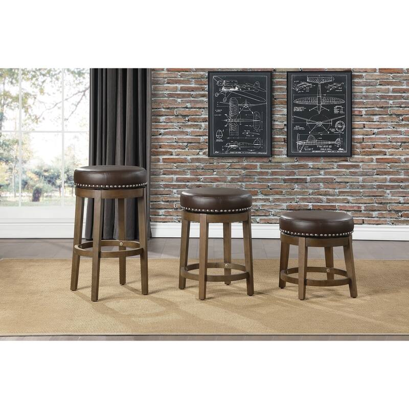 Round Swivel Bar Stool Set Of 2