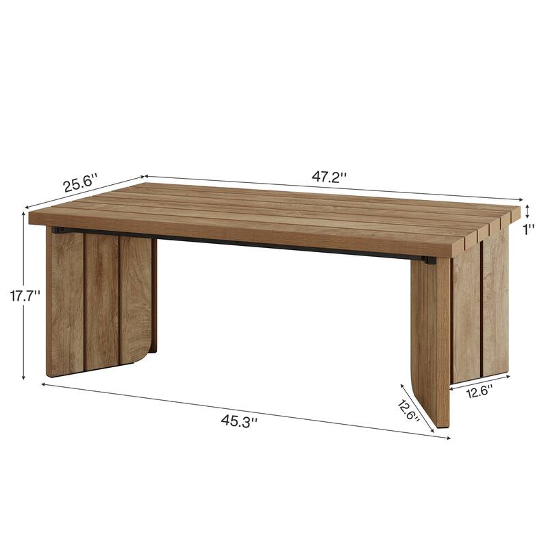 47" Rectangular Wooden Center Coffee Table for Living Room