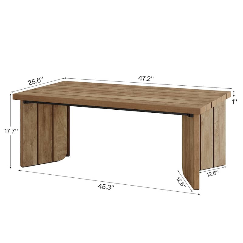 47 Inches Farmhouse Rectangle Coffee Table for Living Room