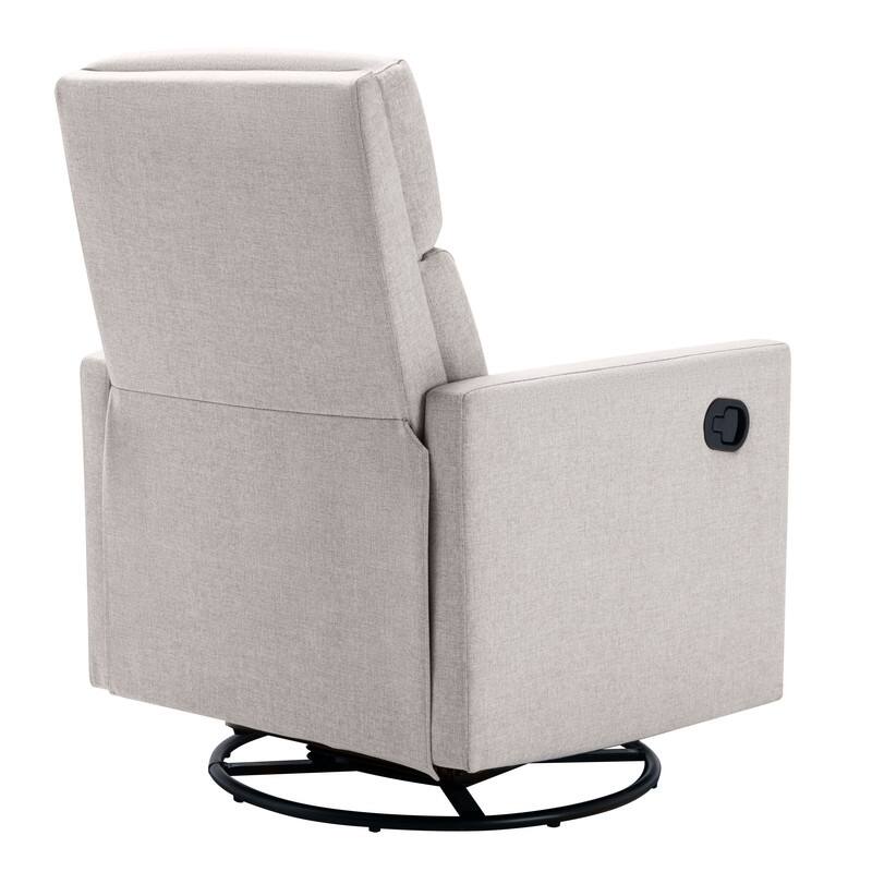 Modern Linen Rocker Plush Seating Glider Swivel Recliner Chair