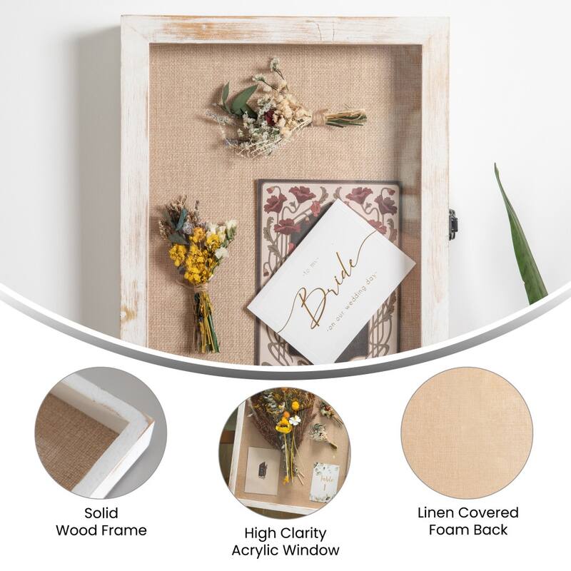 Solid Pine Shadow Display Case with Linen Liner