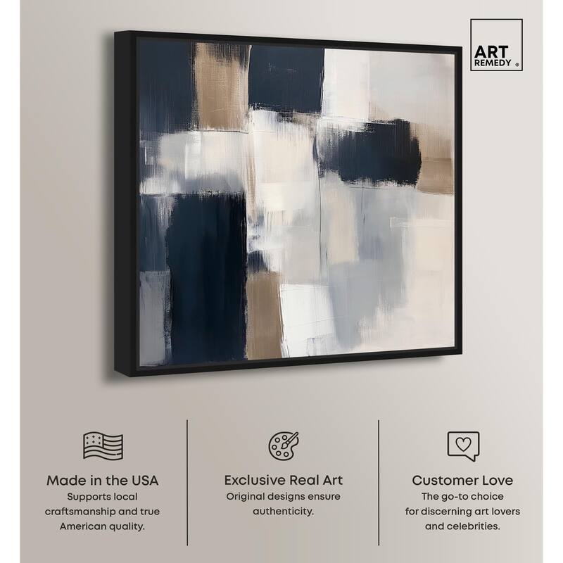 Blue and Tan Abstraction II Canvas by Art Remedy