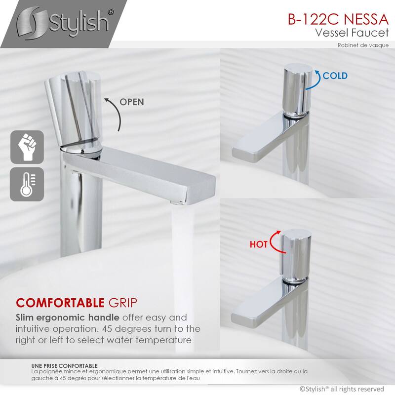 Stylish Nessa Single Handle Ht 12 1/2" Vessel Bathroom Faucet B-122