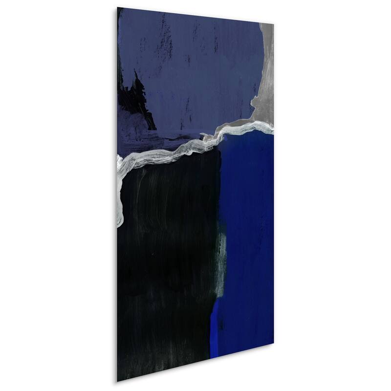"Cobalt Abstract 2B" Frameless Free Floating Tempered Glass Panel Graphic Wall Art