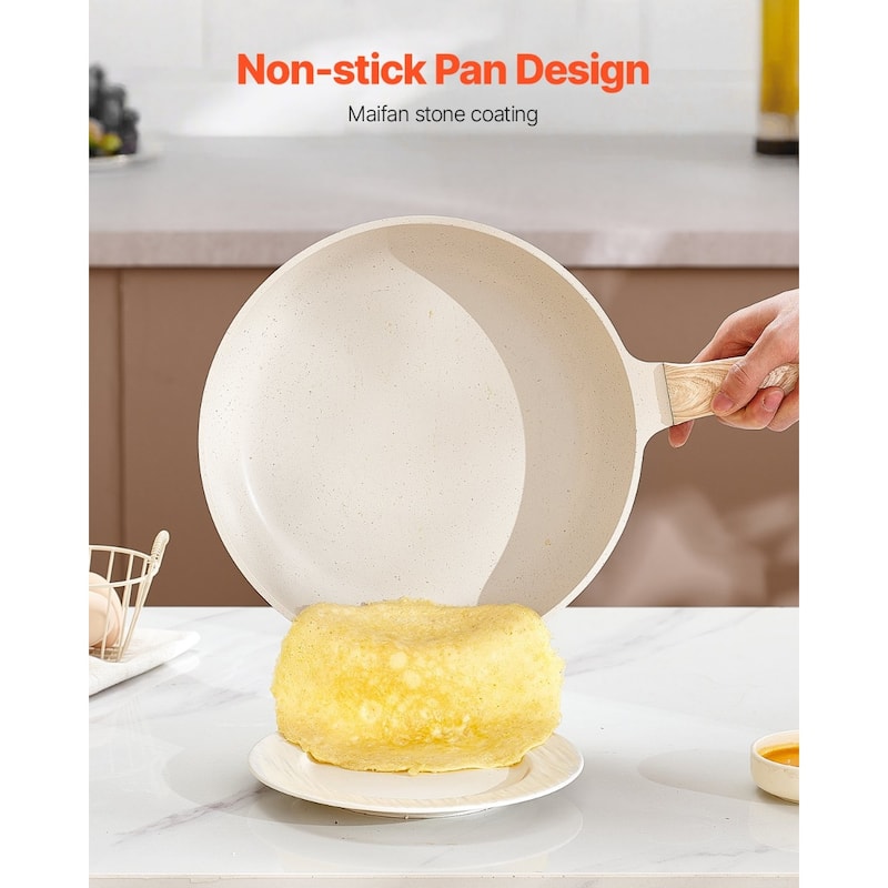 Aluminum Cookware Set with Non-Stick Pans and Lids