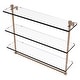 preview thumbnail 12 of 53, Allied Brass Foxtrot Collection 16 Inch Triple Tiered Glass Shelf with Integrated Towel Bar 22 - Brushed Bronze