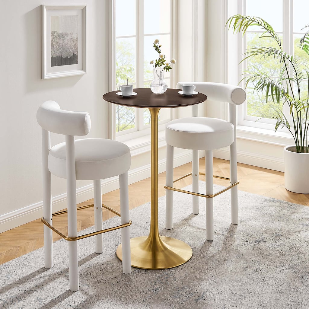 Lippa Round Wood Bar Table