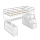 preview thumbnail 64 of 83, Wood Loft Bed with 7 Drawers 2 Shelves, Ladder and Desk for Kids, Bedroom