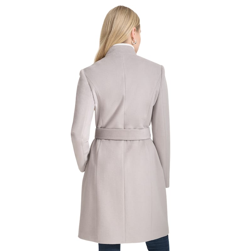 Cole Haan Double-Breasted Wool Blend Coat