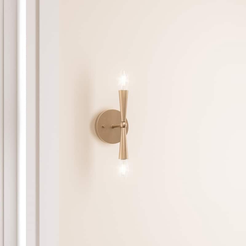 Modern Gold Dimmable 2-Light Wall Sconce Light