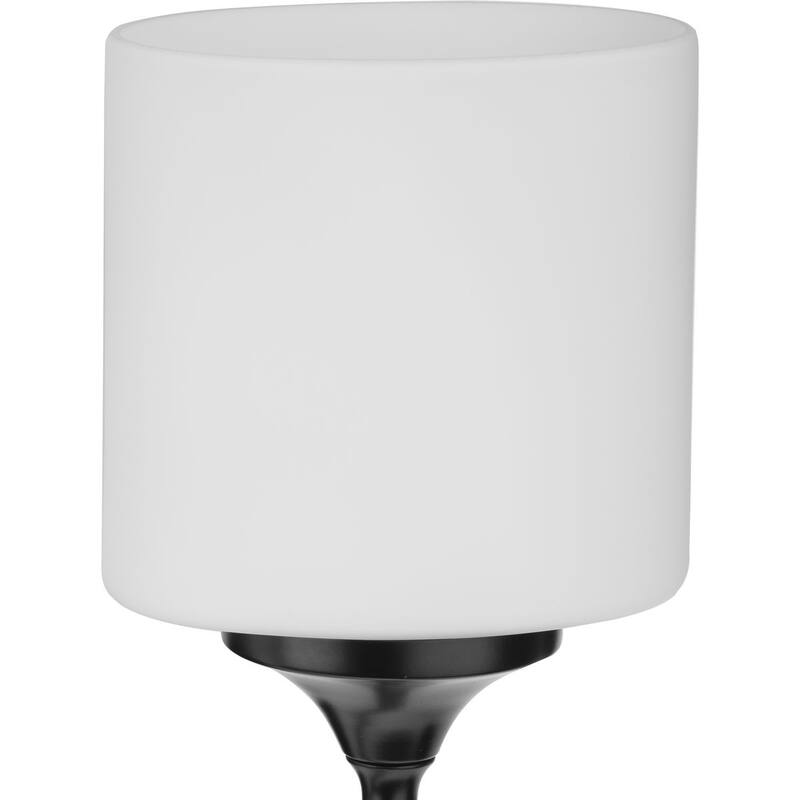 Lynzie Collection Three-Light Matte Black Etched Opal Glass Modern Bath Vanity Light - 23.875 in x 5.625 in x 11.125 in