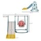 preview thumbnail 1 of 3, 4 in 1 Toddler Slide with Adjustable Seat Height and Basketball Hoop White