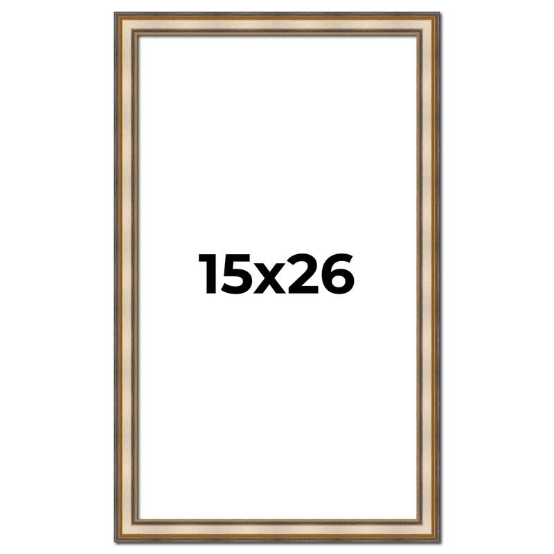 15x26 Frame Gold Solid Wood Shadow Box Width 1.5 Inches | Interior Frame Depth 2 3/8 Inches