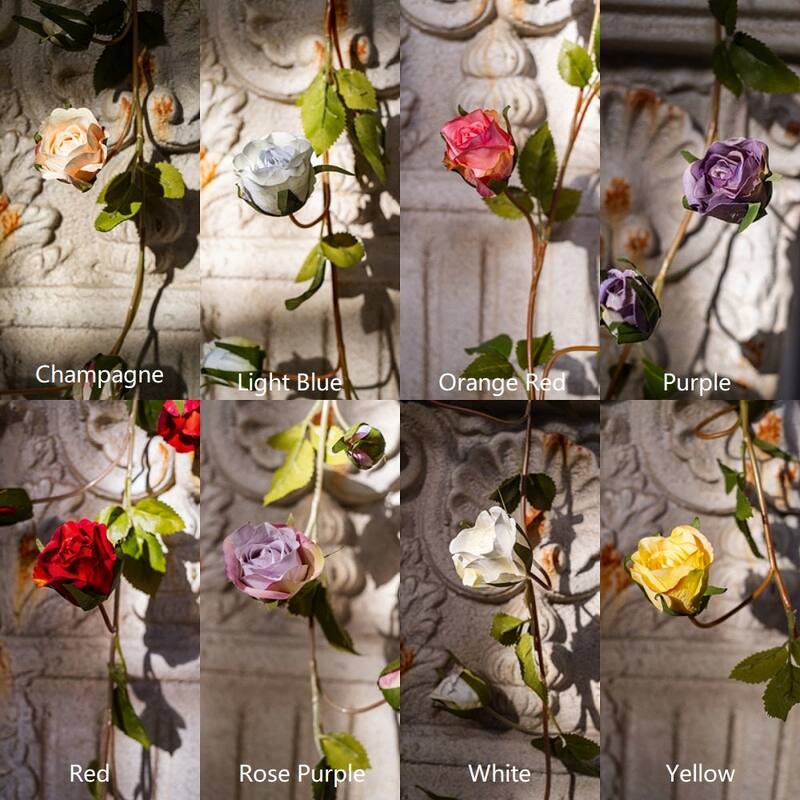 RusticReach Artificial Rose Vine 55" Long - Purple