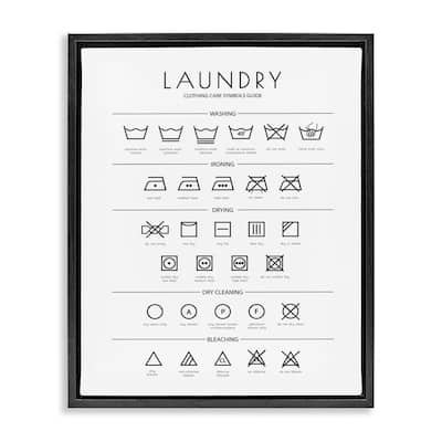 Stupell Laundry Cleaning Symbols Minimal Design Floater Frame - White