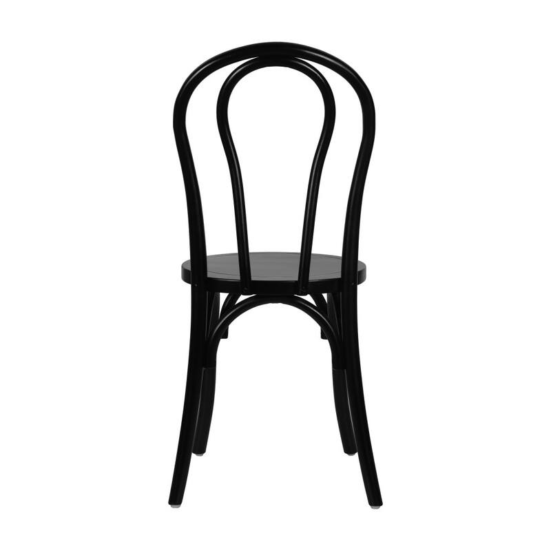 2PK Commercial Solid Wood Stackable Dining Chair with Fixed Floor Glides - 18.5"D x 16.5"W x 35.5"H