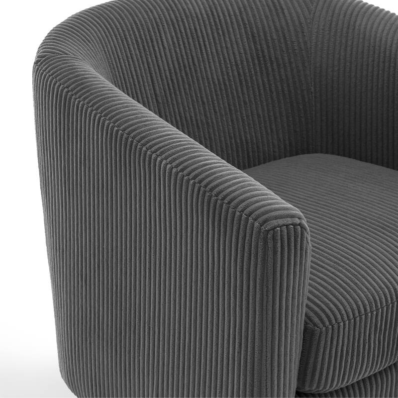 Modern 360° Swivel Corduroy Accent Chair Barrel Armchair