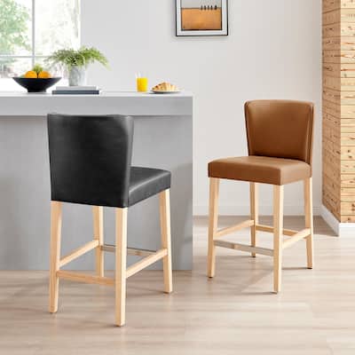 NPD Furniture Albie KD Faux Leather Counter Stool