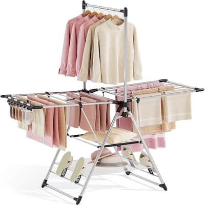 Clothes Drying Rack with High Hanger - 21.85"D x 59"W x 75.59"H