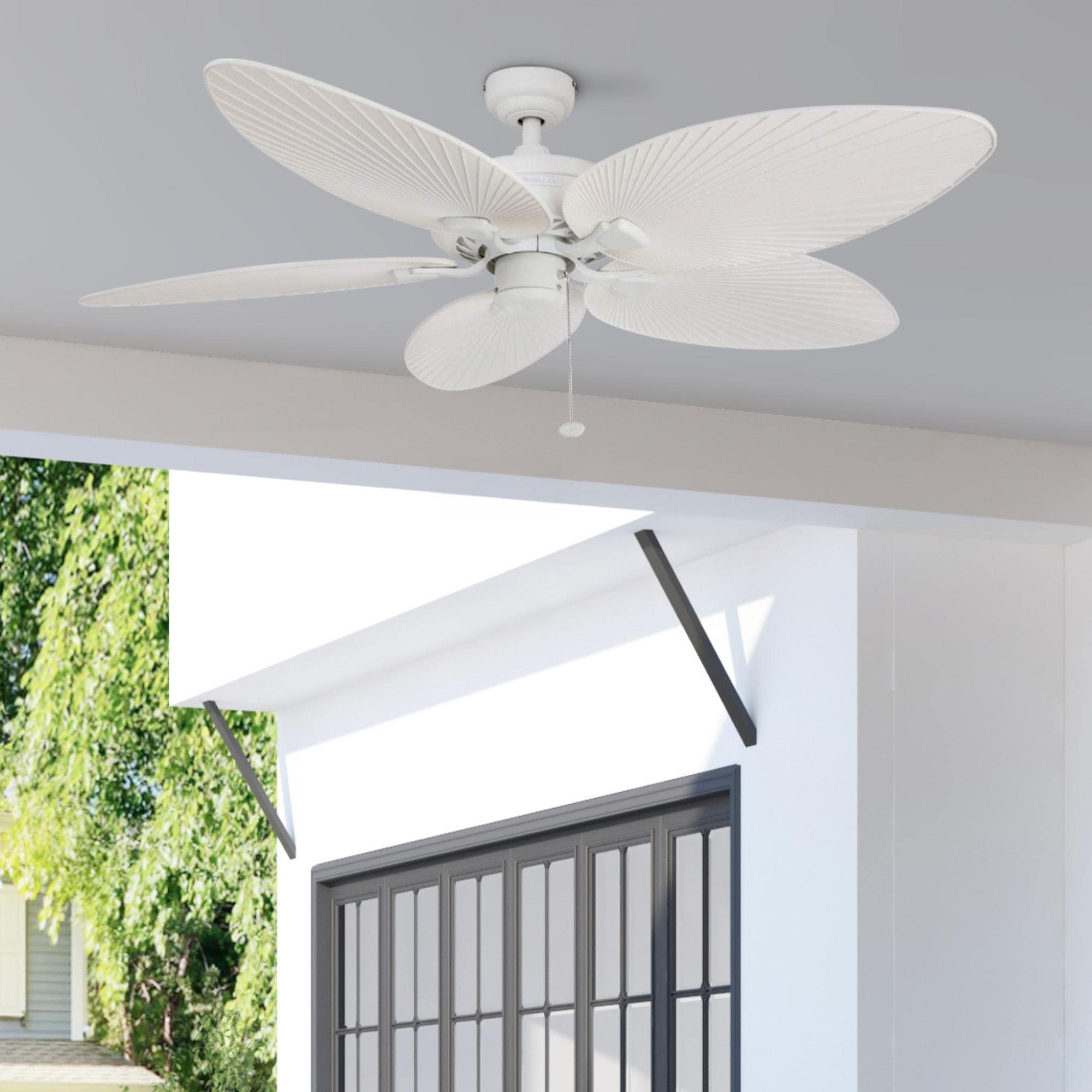 52" Honeywell Palm Island White Tropical Indoor/Outdoor Ceiling Fan
