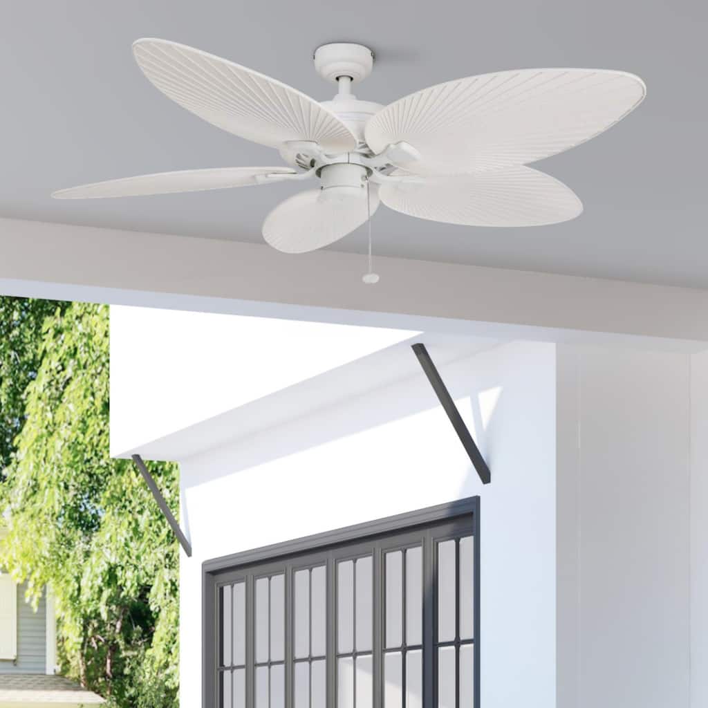 52" Honeywell Palm Island White Tropical Indoor/Outdoor Ceiling Fan