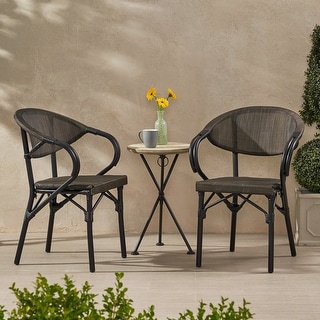 Meaux Outdoor Parisian Cafe Chair (Set of 2) by Christopher Knight Home - 22.75" W x 21.00" L x 32.50" H