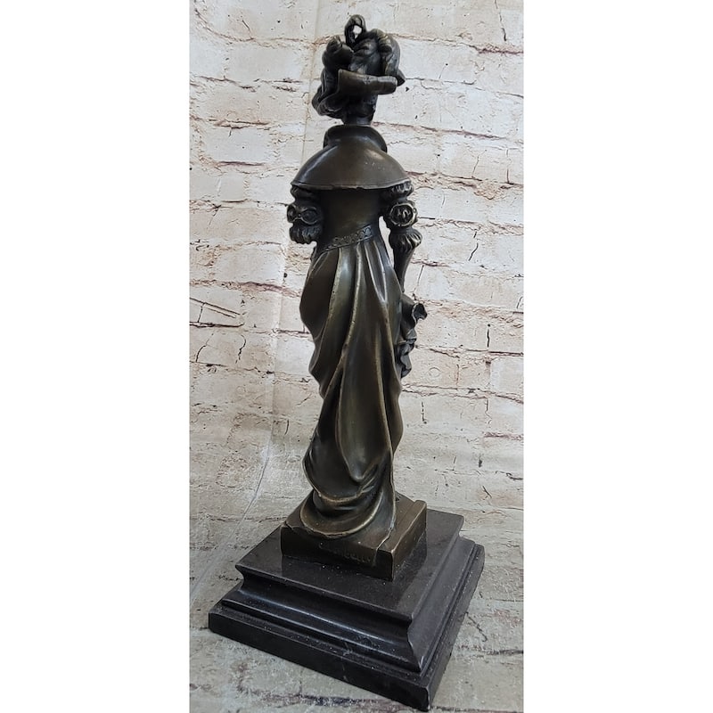 Signed Cesar Ceribelli Les Roses Cly Society Lady W/ Rose Bronze Sculpture