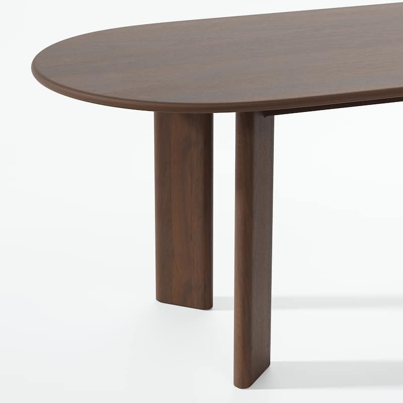 Solid Wood Farmhouse Dining Table Oval Wood Top for Modern Dining Rooms & Family Gatherings