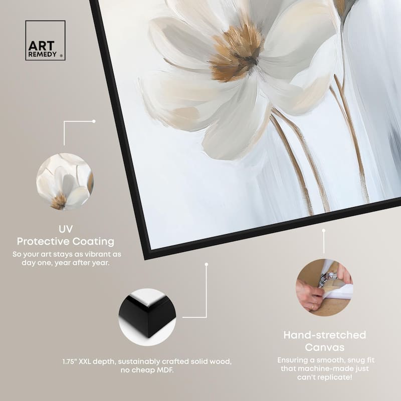 Silvered Flora I Canvas by Art Remedy
