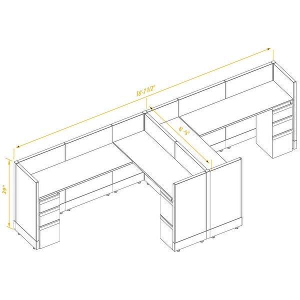 System Furniture 39H 2pack Cluster Unpowered