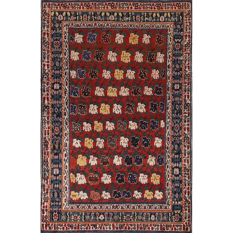 Vegetable Dye Kashkoli Persian Vintage Area Rug Handmade Wool Carpet - 5'1"x 8'4"