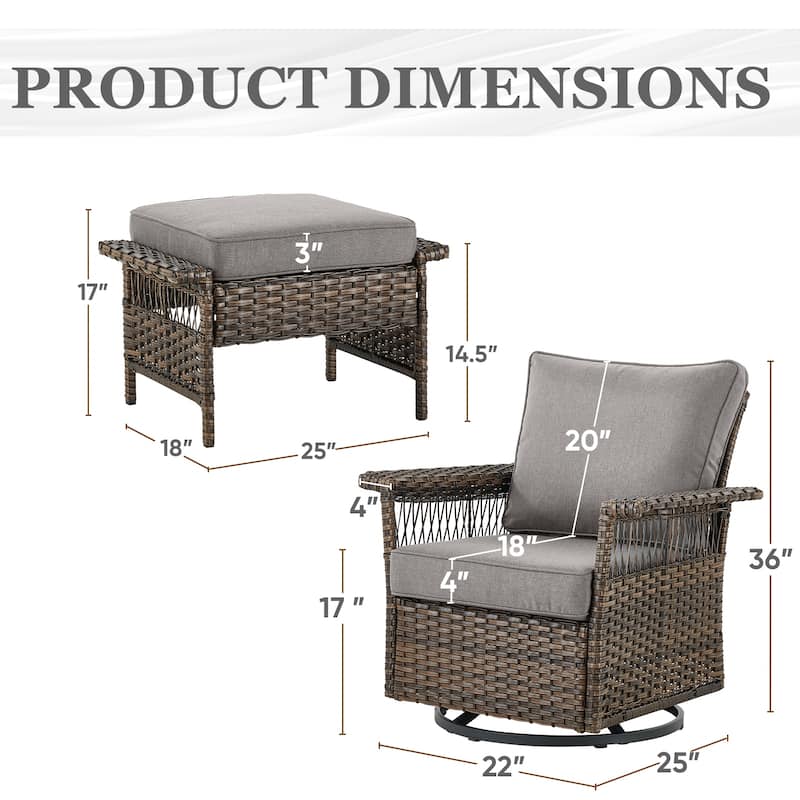 Gymojoy Patio Furniture Set with Professional Outdoor Cushions