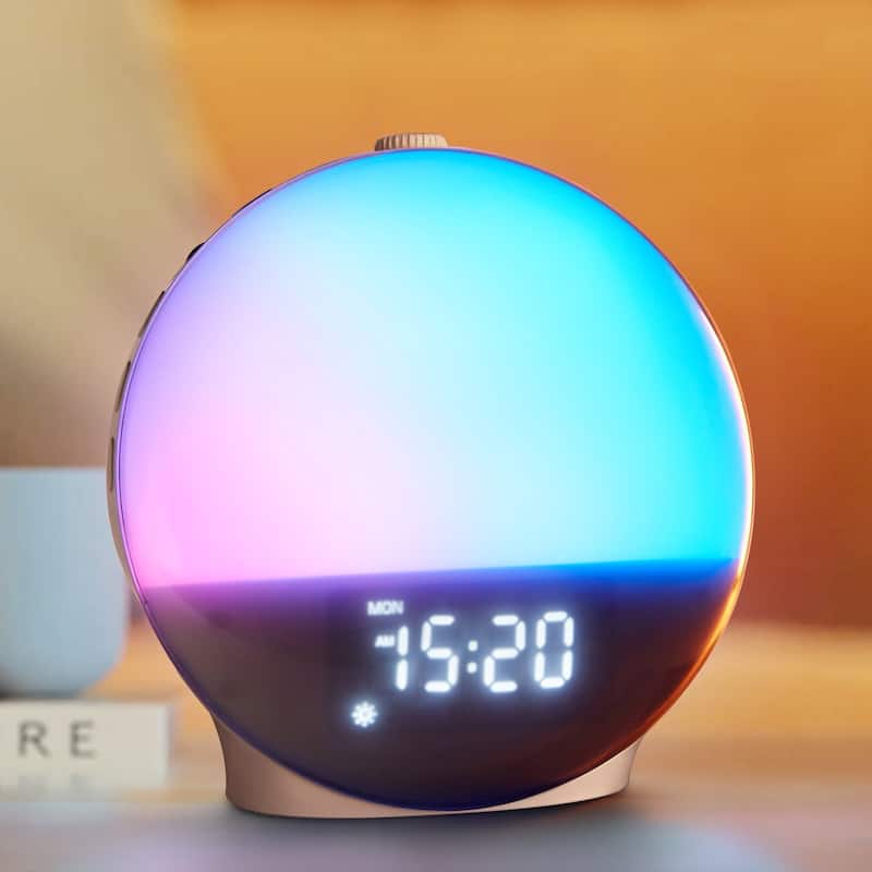 Javlergo Alarm Clock Smart Gradual Wake Up Light Alarm Clock, Tabletop Daylight Alarm Clock