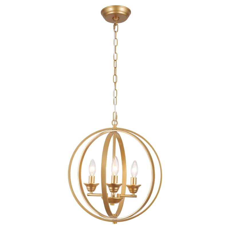3-Light Farmhouse Globe Chandelier for Dining Room Kitchen Island